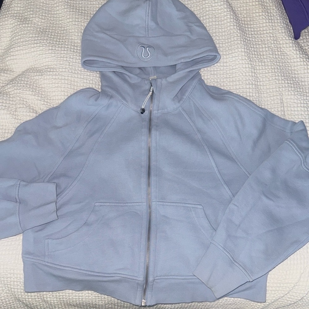Lululemon Light Blue Zip-Up Scuba Hoodie